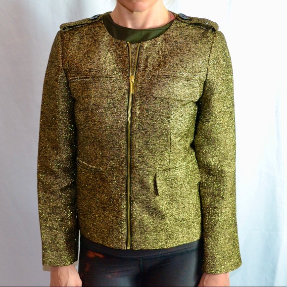 🤩Michael Kors🤩GOLD & BlK Killer Blazer - 6 - Picture 2 of 9